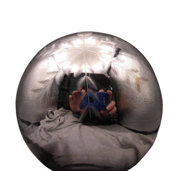 Vintage Silver Cut Snowflake Mercury Style Christmas Ornament Metal Cap GUC - Picture 2 of 10